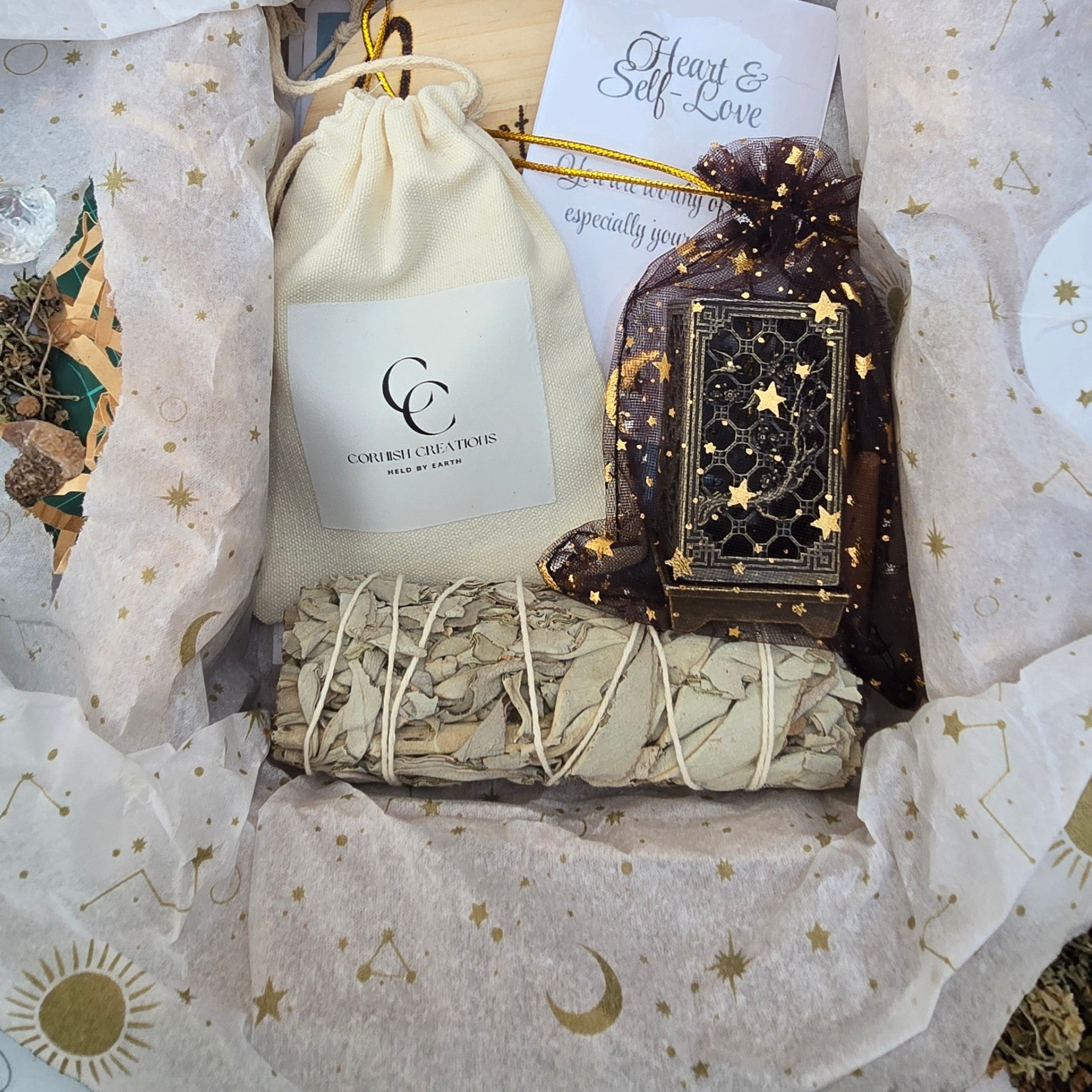 Amethyst Affirmation Box | Smoky Quartz, Green Aventurine, Black Tourmaline & Rose Quartz