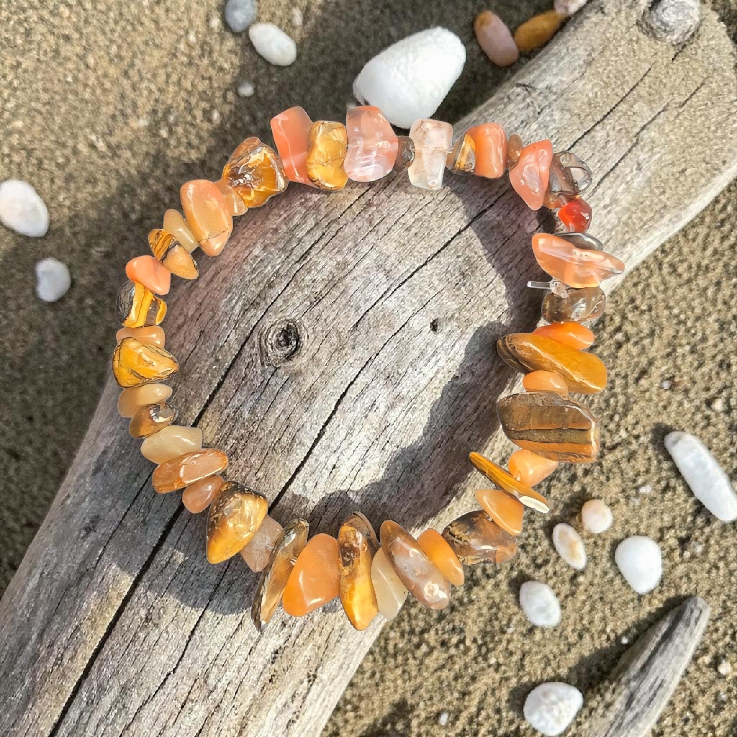 Tiger’s Eye & Carnelian Crystal Bracelet - Courage & Confidence Jewellery - Strength, Motivation & Energy Bracelet