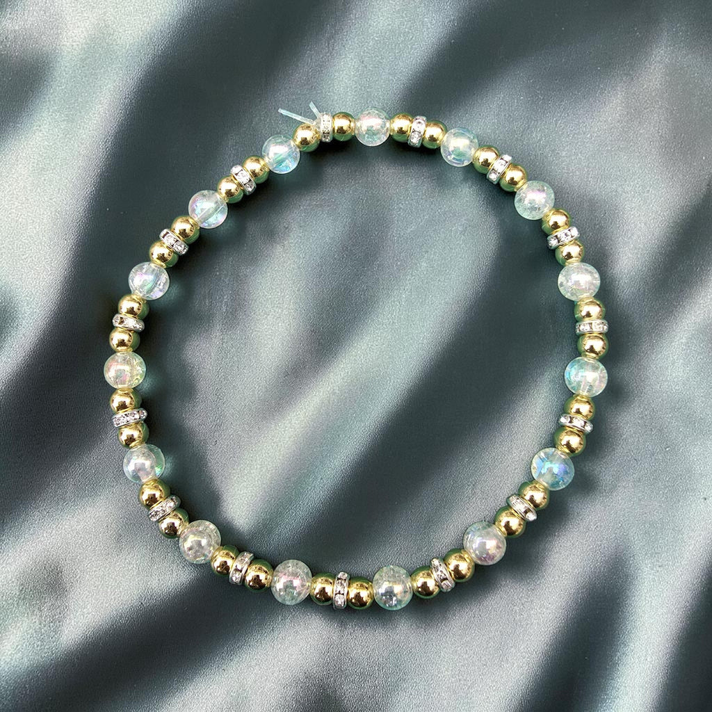 Coastal Bead & Diamanté Anklet