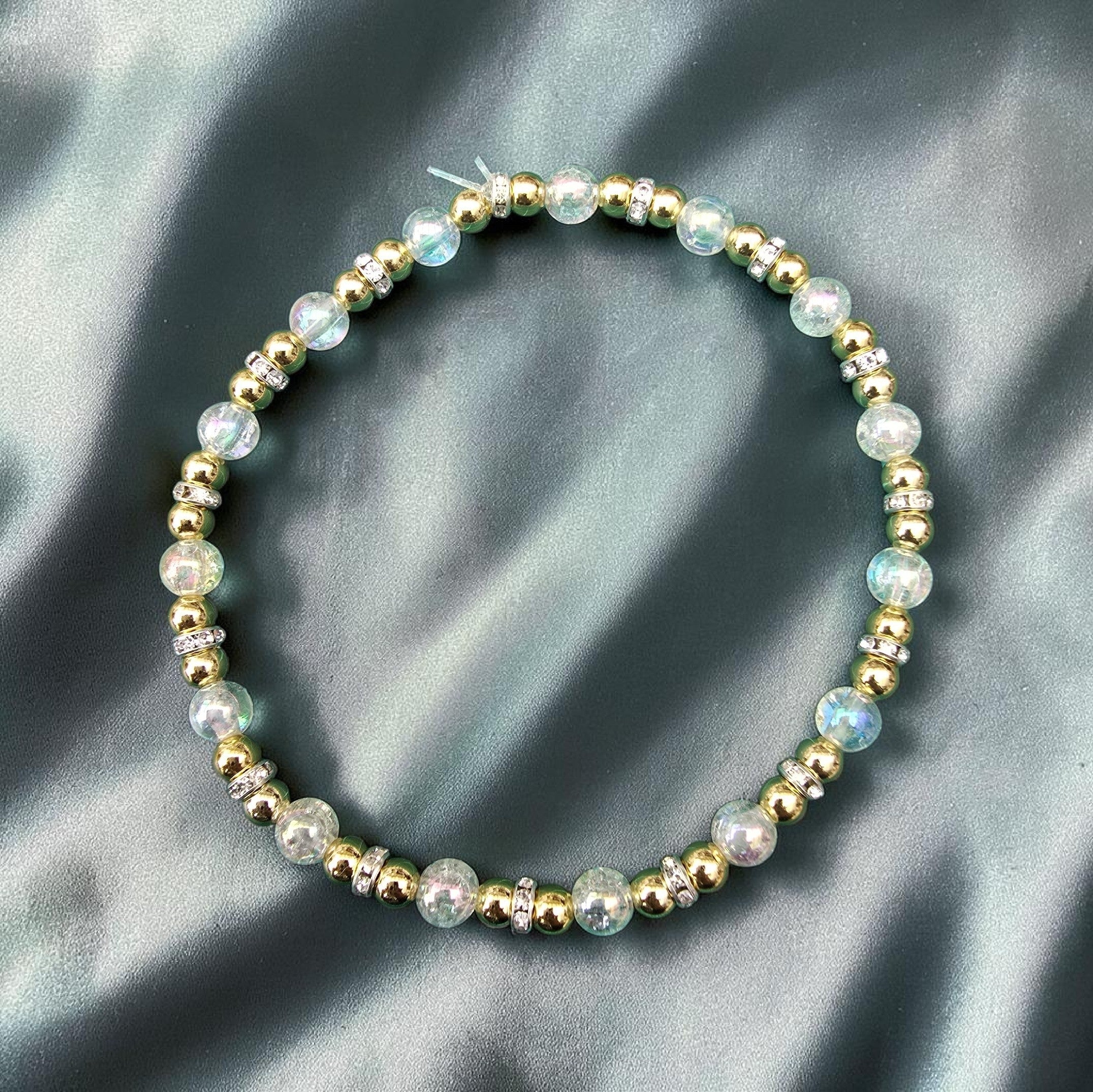 Coastal Bead & Diamanté Anklet