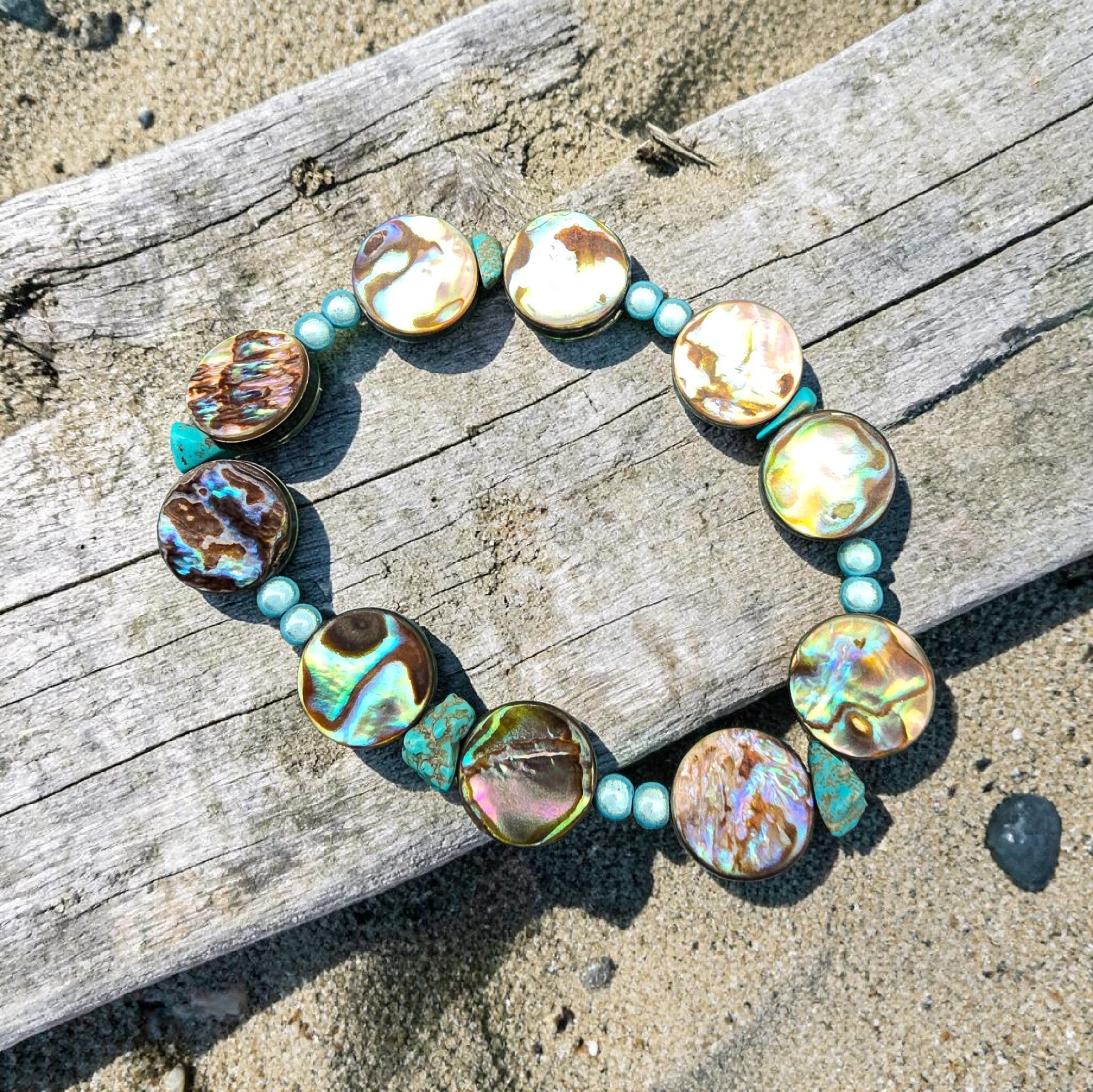 Abalone Shell & Turquenite Bracelet – Ocean Glow