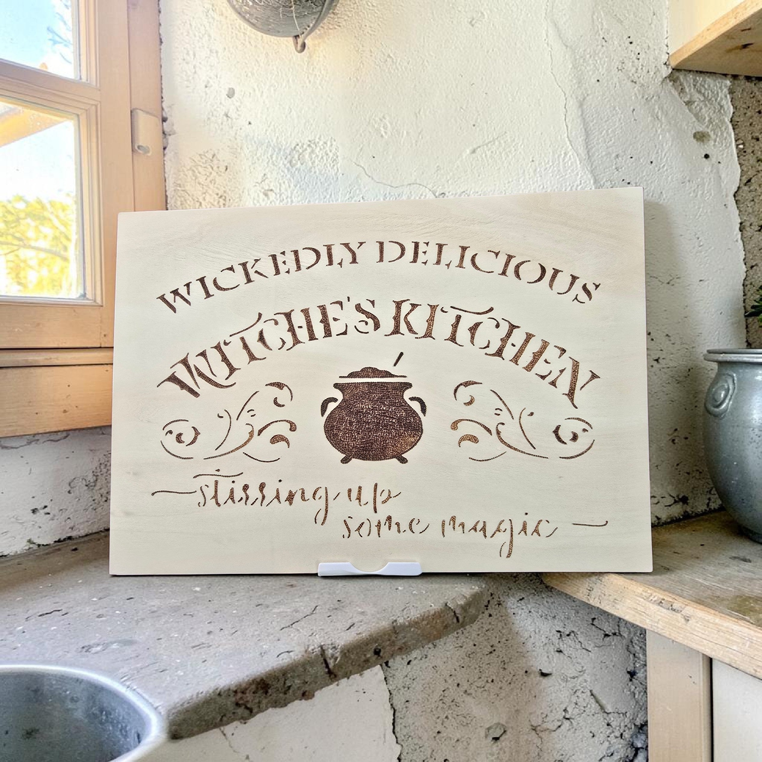 Witches Kitchen — Hand-Burned Pyrography Sign