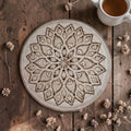 Mandala Wood Slice Wall Art- Handmade Pyrography Wooden Decor - Boho Spiritual Home Decoration