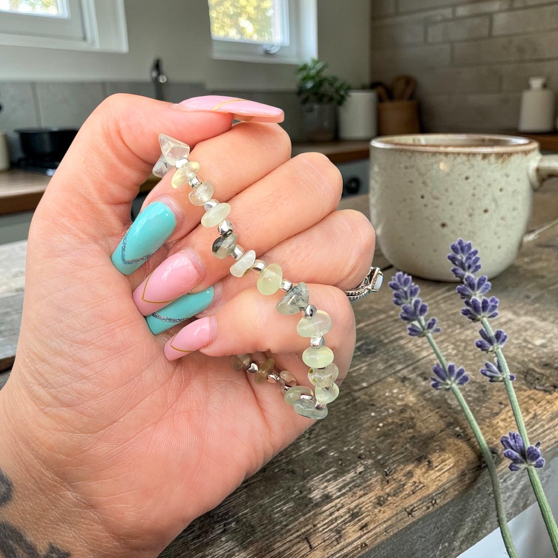 Prehnite Heart Bracelet — Stone of Unconditional Love